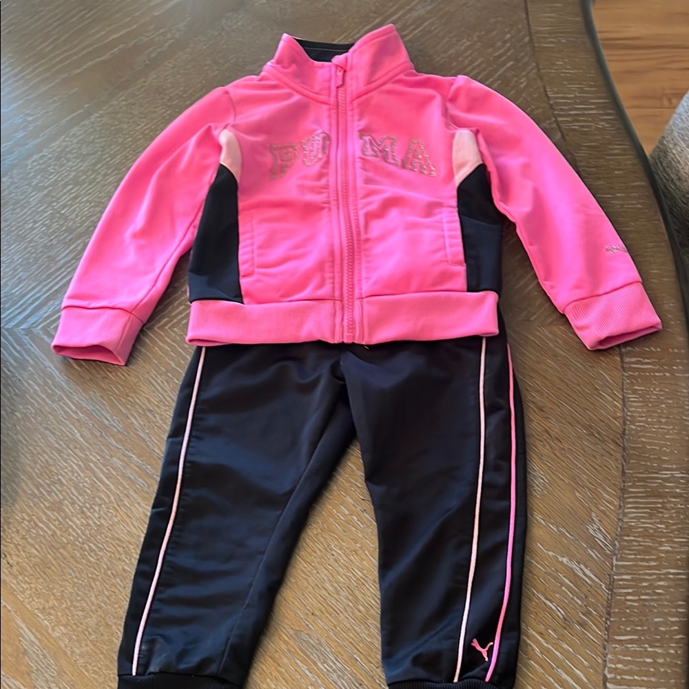 Toddler Puma Pink and Black Matching Set